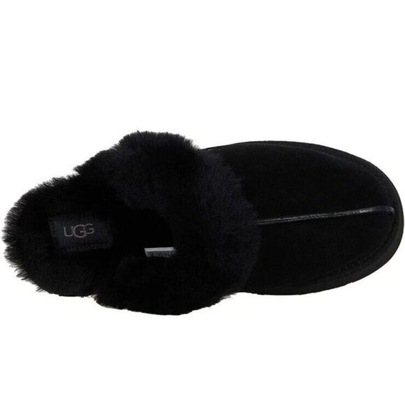 UGG Black Fuzzy Slippers - Picture 5 of 6